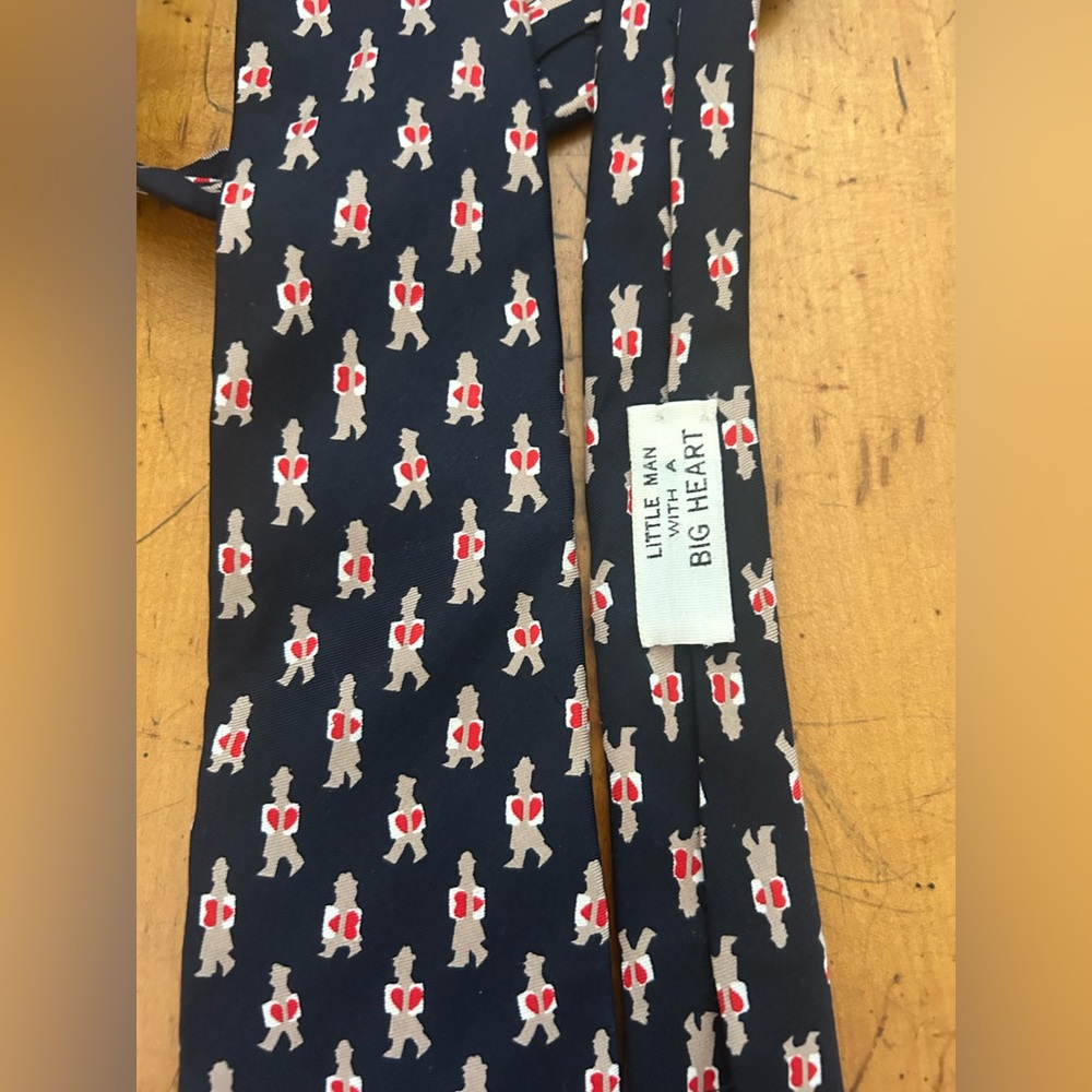 Vintage men’s tie - Little Man with a Big Heart - Picture 2 of 4